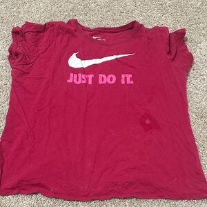 Nike Kids Fuchsia Tee with White Swoosh